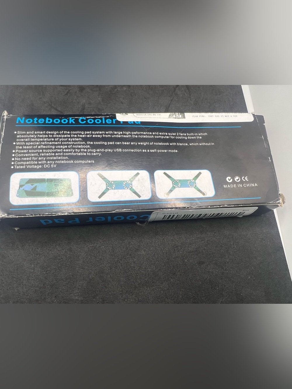 Notebook Cooler Pad with Dual Fans - Black/Blue Packaging